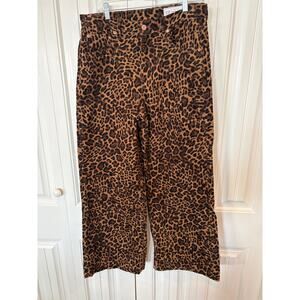 Gap High Rise Stride Animal Print Corded Pants size 12/31S